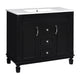 Gwen Bathroom Vanity with Ceramic Sink | 2 Drawers 2 Cabinets | Black Wood
