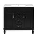 Gwen Bathroom Vanity with Ceramic Sink | 2 Drawers 2 Cabinets | Black Wood