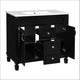 Gwen Bathroom Vanity with Ceramic Sink | 2 Drawers 2 Cabinets | Black Wood