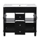 Gwen Bathroom Vanity with Ceramic Sink | 2 Drawers 2 Cabinets | Black Wood