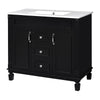 Gwen Bathroom Vanity with Ceramic Sink | 2 Drawers 2 Cabinets | Black Wood