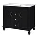 Gwen Bathroom Vanity with Ceramic Sink | 2 Drawers 2 Cabinets | Black Wood