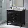 Gwen Bathroom Vanity with Ceramic Sink | 2 Drawers 2 Cabinets | Black Wood
