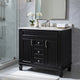 Gwen Bathroom Vanity with Ceramic Sink | 2 Drawers 2 Cabinets | Black Wood
