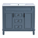 Gwen Bathroom Vanity with Ceramic Sink | 2 Drawers 2 Cabinets | Blue Wood