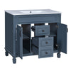 Gwen Bathroom Vanity with Ceramic Sink | 2 Drawers 2 Cabinets | Blue Wood