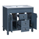 Gwen Bathroom Vanity with Ceramic Sink | 2 Drawers 2 Cabinets | Blue Wood