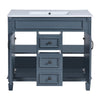 Gwen Bathroom Vanity with Ceramic Sink | 2 Drawers 2 Cabinets | Blue Wood