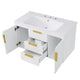 Jayz Floating Vanity with Sink | Gold Accents | White Textured Wood 36"