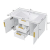 Jayz Floating Vanity with Sink | Gold Accents | White Textured Wood 36"