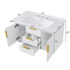 Jayz Floating Vanity with Sink | Gold Accents | White Textured Wood 36"