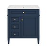 Asher Bathroom Vanity | Ceramic Sink | Smart Storage | Blue Wood 30"