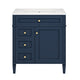 Asher Bathroom Vanity | Ceramic Sink | Smart Storage | Blue Wood 30"