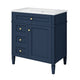 Asher Bathroom Vanity | Ceramic Sink | Smart Storage | Blue Wood 30"