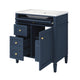 Asher Bathroom Vanity | Ceramic Sink | Smart Storage | Blue Wood 30"