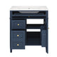 Asher Bathroom Vanity | Ceramic Sink | Smart Storage | Blue Wood 30"