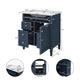 Asher Bathroom Vanity | Ceramic Sink | Smart Storage | Blue Wood 30"