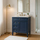 Asher Bathroom Vanity | Ceramic Sink | Smart Storage | Blue Wood 30"