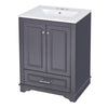 Daizy 24" Bathroom Vanity with Ceramic Sink | 2 Door Cabinet | Gray Wood