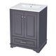 Daizy 24" Bathroom Vanity with Ceramic Sink | 2 Door Cabinet | Gray Wood