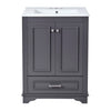 Daizy 24" Bathroom Vanity with Ceramic Sink | 2 Door Cabinet | Gray Wood