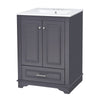 Daizy 24" Bathroom Vanity with Ceramic Sink | 2 Door Cabinet | Gray Wood