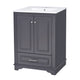 Daizy 24" Bathroom Vanity with Ceramic Sink | 2 Door Cabinet | Gray Wood