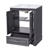 Daizy 24" Bathroom Vanity with Ceramic Sink | 2 Door Cabinet | Gray Wood