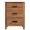 Addie Bathroom Vanity | Ceramic Sink | 3 Drawers | Natural Brown Wood 24"