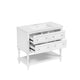 Sandra 36" Bathroom Vanity with Ceramic Sink | 4 Drawers | White Solid Wood