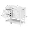 Sandra 36" Bathroom Vanity with Ceramic Sink | 4 Drawers | White Solid Wood