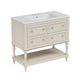 Sandra 36" Bathroom Vanity with Ceramic Sink | 4 Drawers | Beige Solid Wood