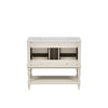 Sandra 36" Bathroom Vanity with Ceramic Sink | 4 Drawers | Beige Solid Wood
