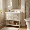 Sandra 36" Bathroom Vanity with Ceramic Sink | 4 Drawers | Beige Solid Wood