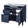 Asher Bathroom Vanity | Ceramic Sink | Smart Storage | Navy Blue Wood | 36"