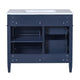 Asher Bathroom Vanity | Ceramic Sink | Smart Storage | Navy Blue Wood | 36"