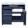 Asher Bathroom Vanity | Ceramic Sink | Smart Storage | Navy Blue Wood | 36"
