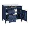 Asher Bathroom Vanity | Ceramic Sink | Smart Storage | Navy Blue Wood | 36"