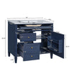 Asher Bathroom Vanity | Ceramic Sink | Smart Storage | Navy Blue Wood | 36"