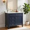 Asher Bathroom Vanity | Ceramic Sink | Smart Storage | Navy Blue Wood | 36"