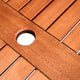 Hoi Outdoor 4 Seater Dining Table w Umbrella Hole | 35" Square | Natural Brown