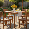 Hoi Outdoor 4 Seater Dining Table w Umbrella Hole | 35" Square | Natural Brown
