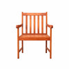 Ari Outdoor Dining Armchair with Slatted Back | Natural Reddish Brown