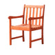 Ari Outdoor Dining Armchair with Slatted Back | Natural Reddish Brown