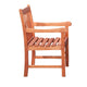 Ari Outdoor Dining Armchair with Slatted Back | Natural Reddish Brown