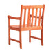 Ari Outdoor Dining Armchair with Slatted Back | Natural Reddish Brown