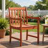 Ari Outdoor Dining Armchair with Slatted Back | Natural Reddish Brown