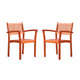 Ceri Outdoor Dining Armchair Set of 2 | Slatted Back | Reddish Brown
