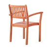 Ceri Outdoor Dining Armchair Set of 2 | Slatted Back | Reddish Brown