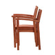 Ceri Outdoor Dining Armchair Set of 2 | Slatted Back | Reddish Brown